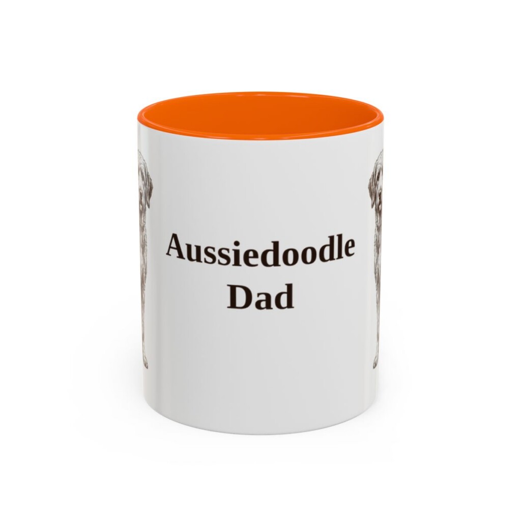 11oz Aussiedoodle Dog Dad Mug, Vintage Sketch Coffee Mug, Dog Dad Gift