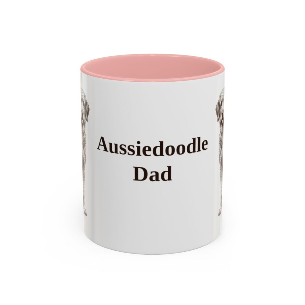 11oz Aussiedoodle Dog Dad Mug, Vintage Sketch Coffee Mug, Dog Dad Gift
