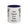 11oz Funny Aussiedoodle Mug, Too Smart For This House, Vintage Dog Coffee Mug, Dog Lover Gift