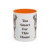 11oz Funny Aussiedoodle Mug, Too Smart For This House, Vintage Dog Coffee Mug, Dog Lover Gift