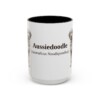 15oz Aussiedoodle Latin Mug, Aussiedoodle, Vintage Dog Coffee Mug, Dog Lover Gift