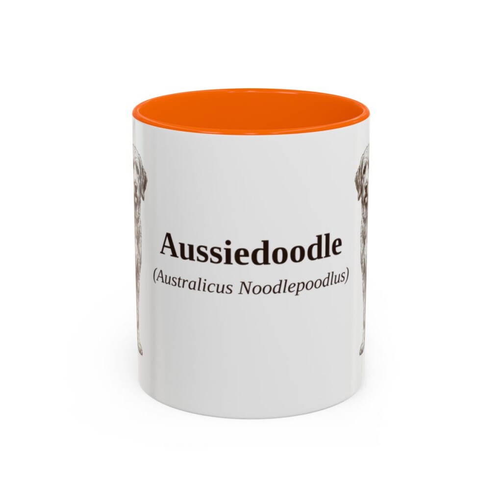 11oz Aussiedoodle Latin Mug, Aussiedoodle, Vintage Dog Coffee Mug, Dog Lover Gift