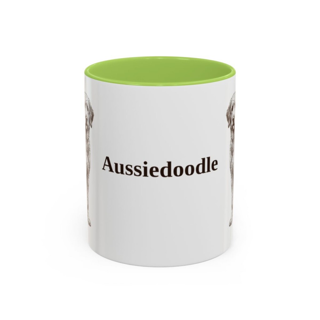 11oz Aussiedoodle Mug, Vintage Dog Portrait Coffee Mug, Dog Lover Gift