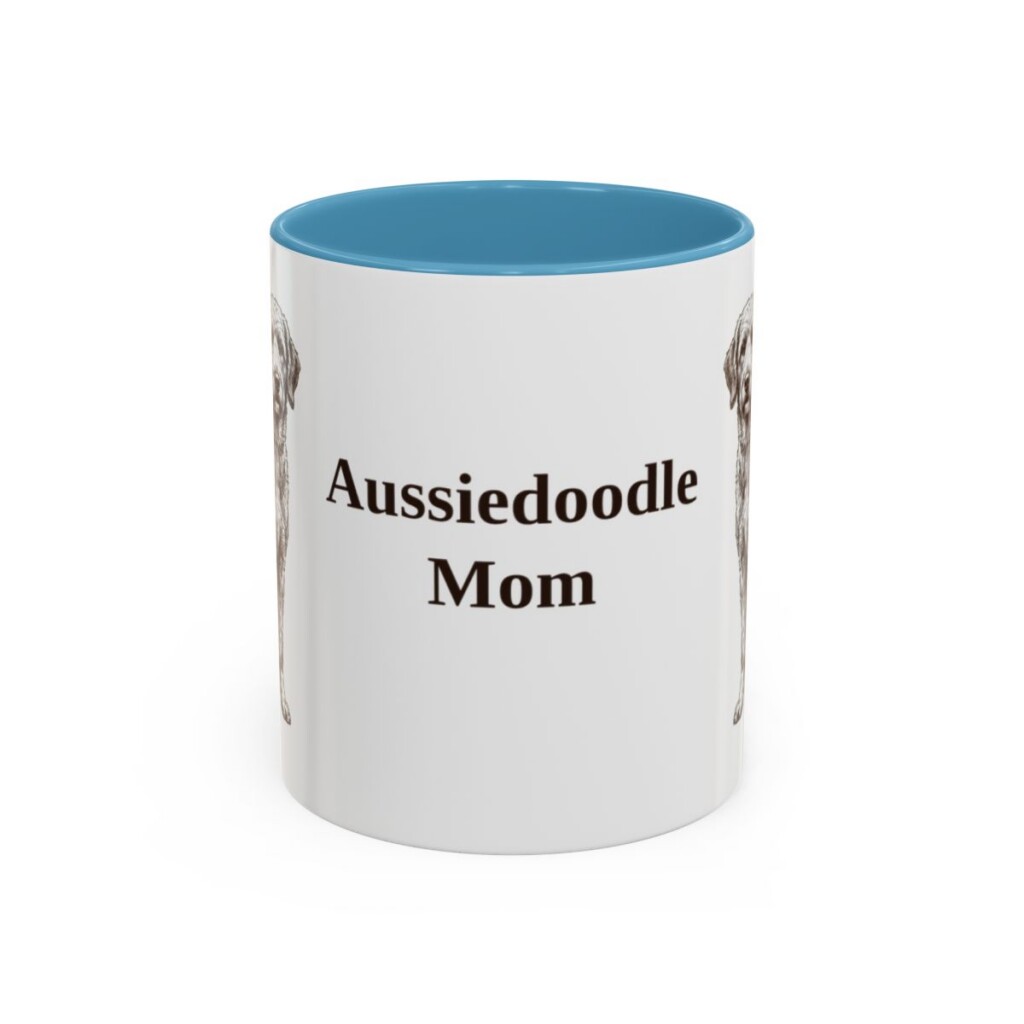 11oz Aussiedoodle Dog Mom Mug, Vintage Sketch Coffee Mug, Dog Mom Gift