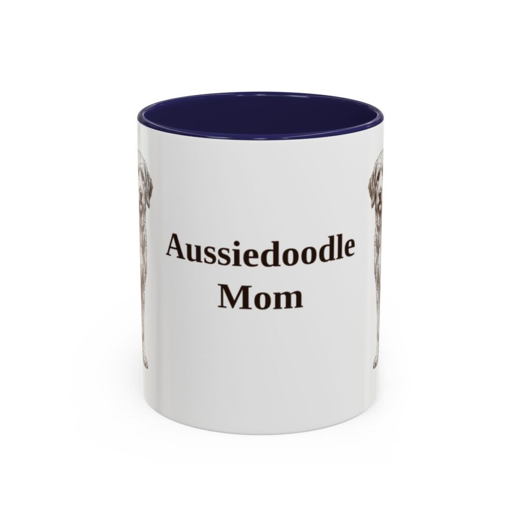 11oz Aussiedoodle Dog Mom Mug, Vintage Sketch Coffee Mug, Dog Mom Gift