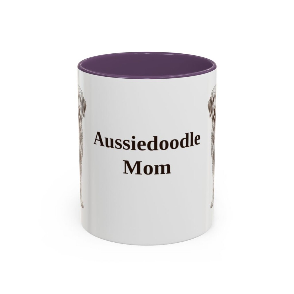 11oz Aussiedoodle Dog Mom Mug, Vintage Sketch Coffee Mug, Dog Mom Gift
