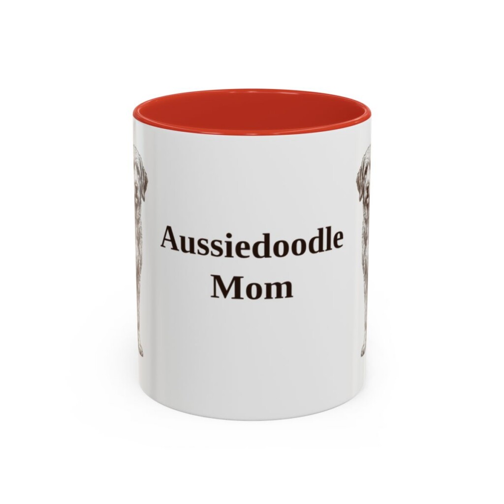11oz Aussiedoodle Dog Mom Mug, Vintage Sketch Coffee Mug, Dog Mom Gift