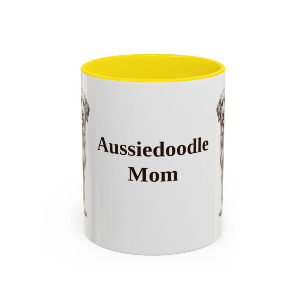 11oz Aussiedoodle Dog Mom Mug, Vintage Sketch Coffee Mug, Dog Mom Gift