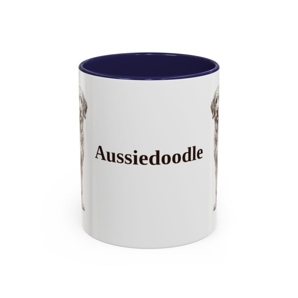 11oz Aussiedoodle Mug, Vintage Dog Portrait Coffee Mug, Dog Lover Gift