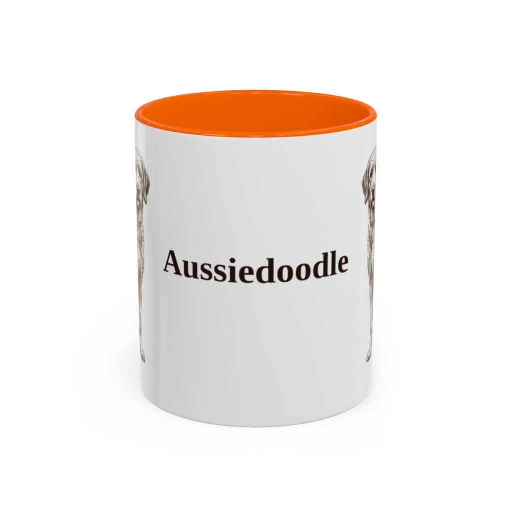 11oz Aussiedoodle Mug, Vintage Dog Portrait Coffee Mug, Dog Lover Gift