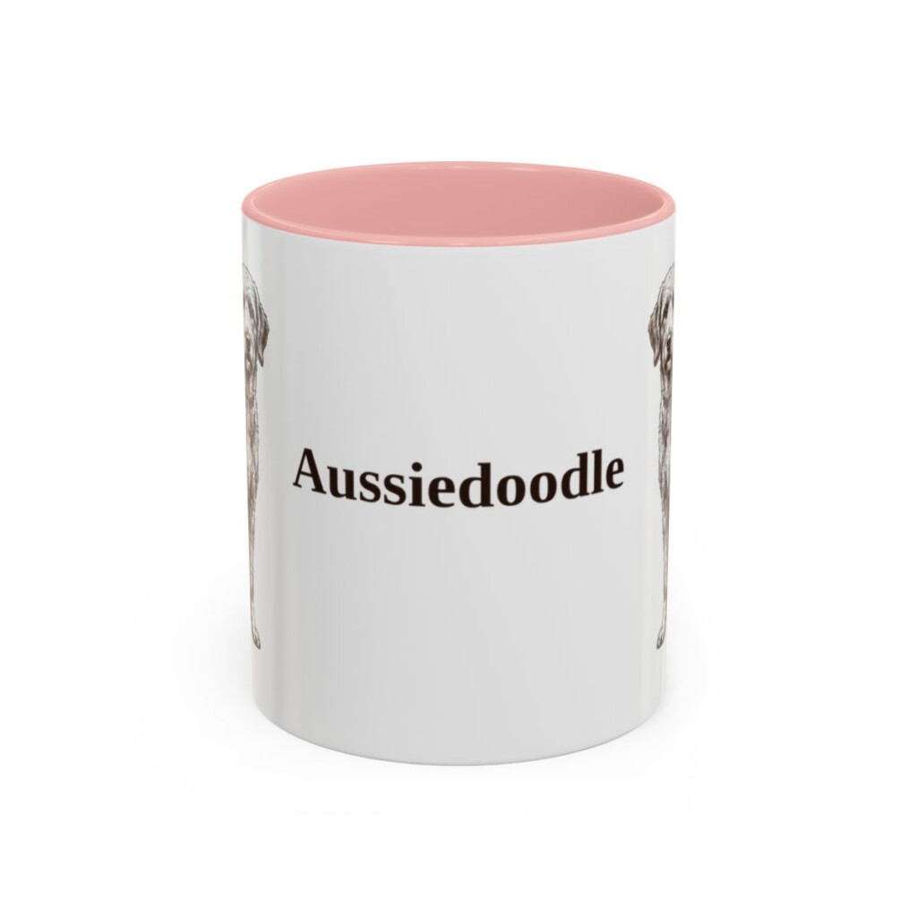 11oz Aussiedoodle Mug, Vintage Dog Portrait Coffee Mug, Dog Lover Gift