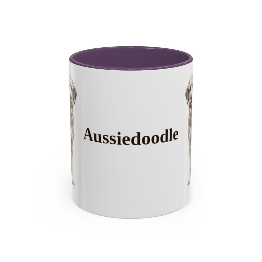 11oz Aussiedoodle Mug, Vintage Dog Portrait Coffee Mug, Dog Lover Gift