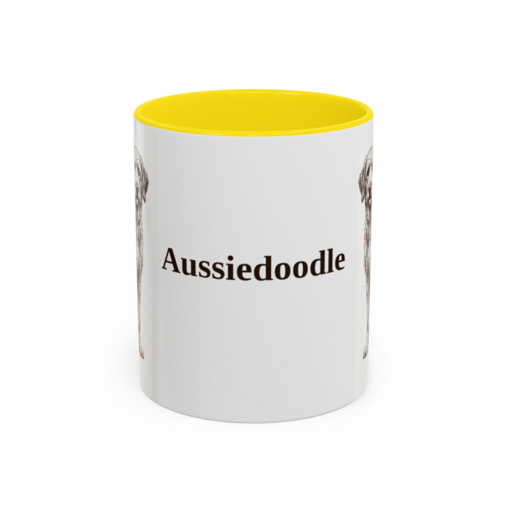11oz Aussiedoodle Mug, Vintage Dog Portrait Coffee Mug, Dog Lover Gift