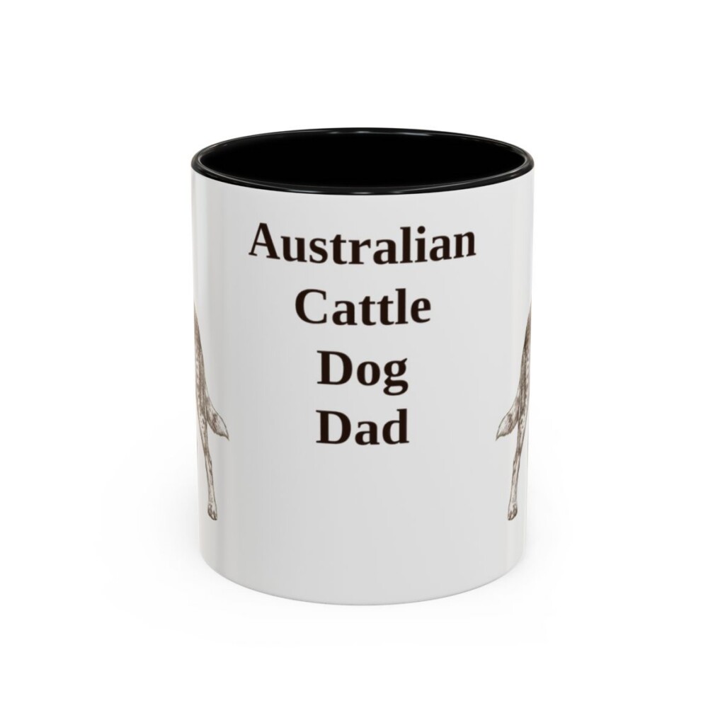11oz Australian Cattle Dog Dog Dad Mug, Vintage Sketch Coffee Mug, Dog Dad Gift