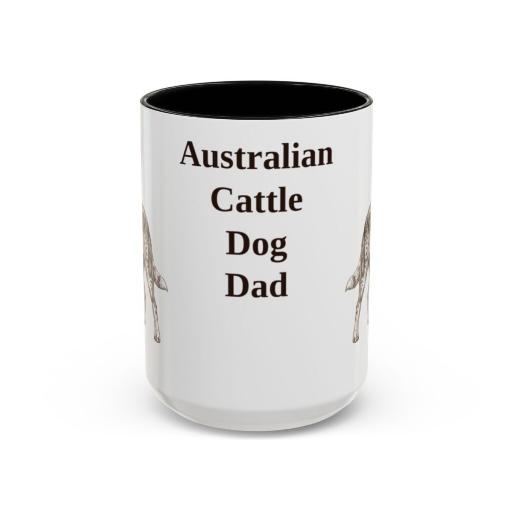 australian-cattle-dog-mug-dad-black-front-3 15oz Australian Cattle Dog Dog Dad Mug, Vintage Sketch Coffee Mug, Dog Dad Gift