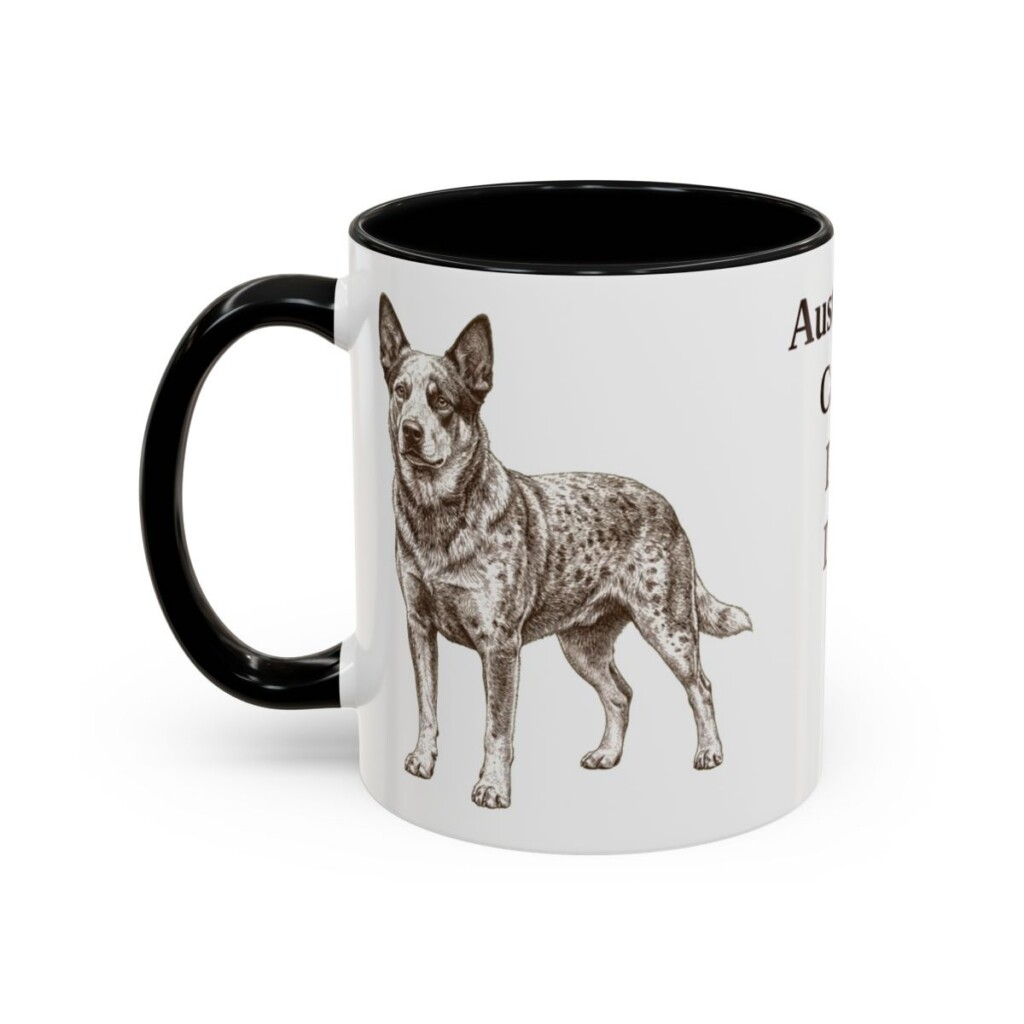 11oz Australian Cattle Dog Dog Dad Mug, Vintage Sketch Coffee Mug, Dog Dad Gift