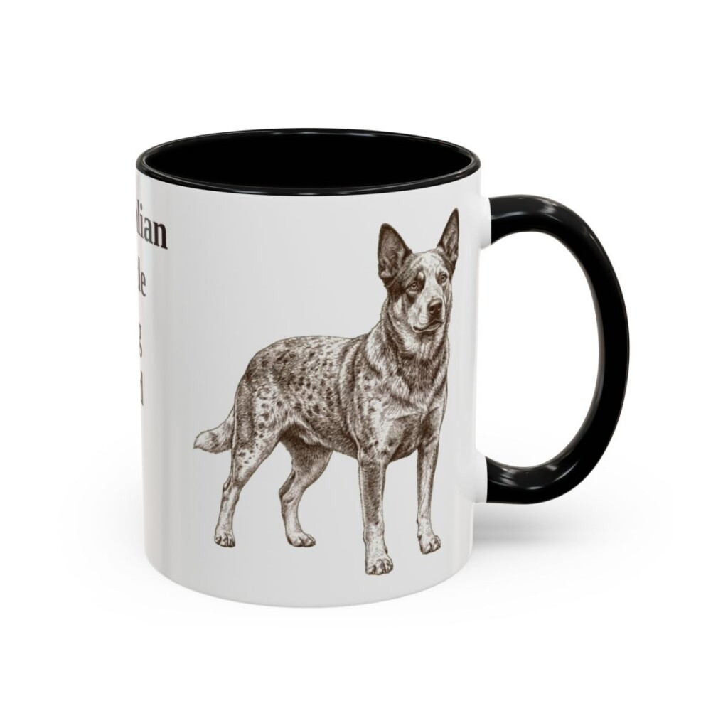 11oz Australian Cattle Dog Dog Dad Mug, Vintage Sketch Coffee Mug, Dog Dad Gift