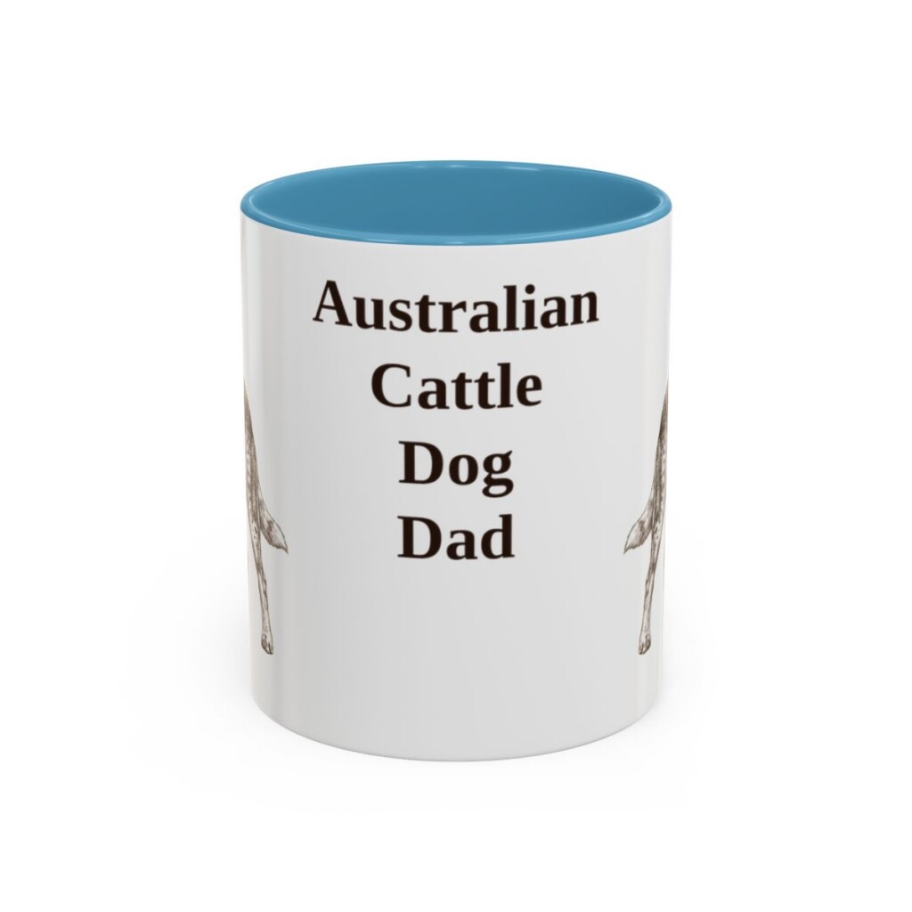 11oz Australian Cattle Dog Dog Dad Mug, Vintage Sketch Coffee Mug, Dog Dad Gift