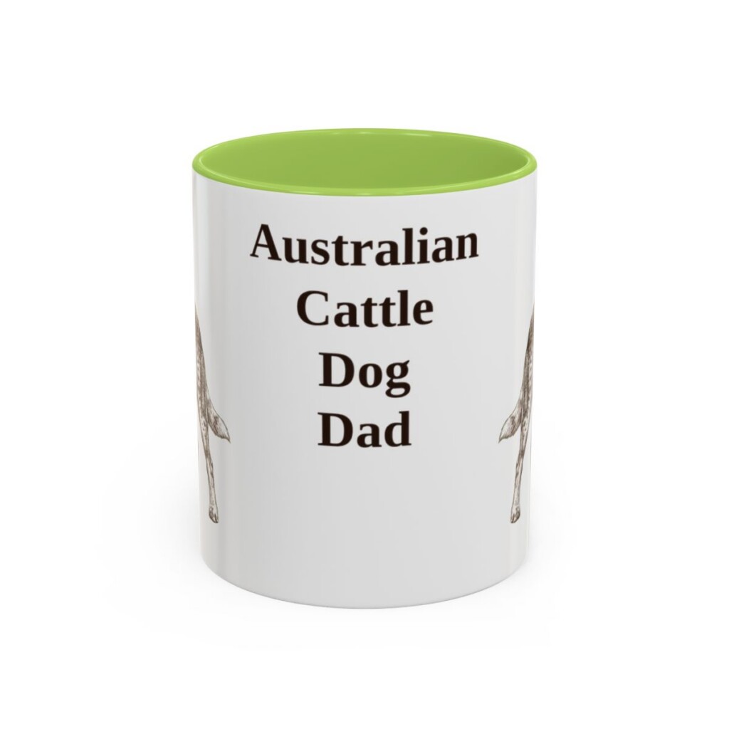 11oz Australian Cattle Dog Dog Dad Mug, Vintage Sketch Coffee Mug, Dog Dad Gift
