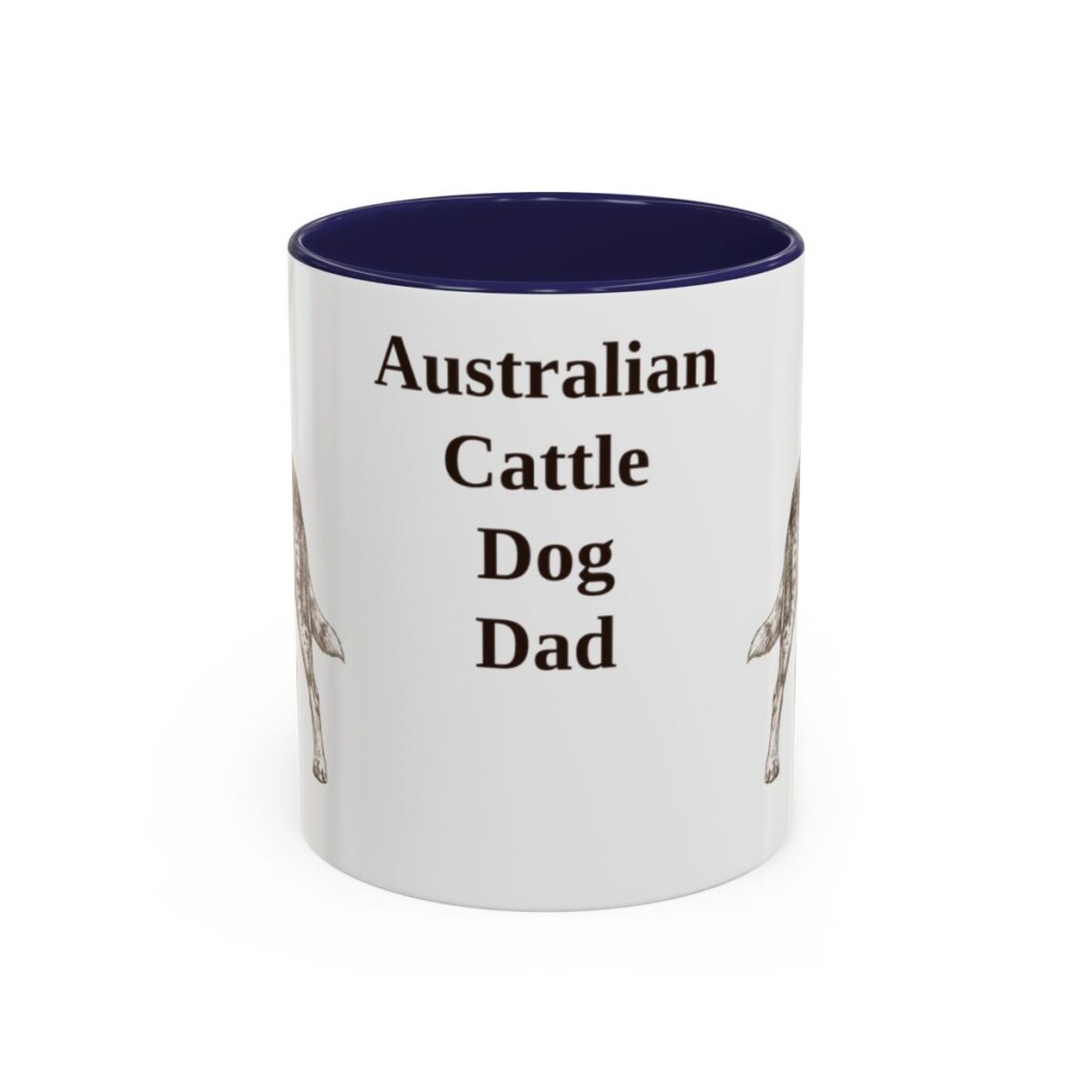 11oz Australian Cattle Dog Dog Dad Mug, Vintage Sketch Coffee Mug, Dog Dad Gift