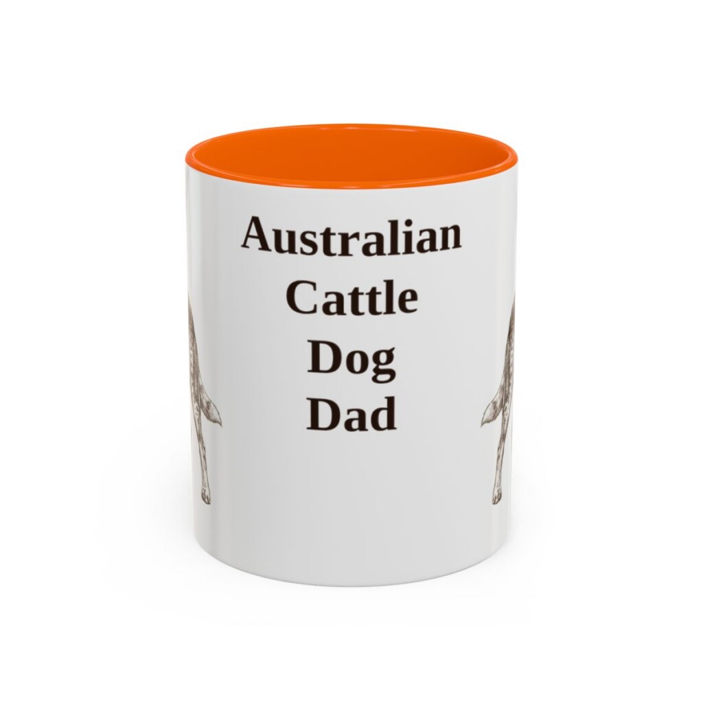 11oz Australian Cattle Dog Dog Dad Mug, Vintage Sketch Coffee Mug, Dog Dad Gift