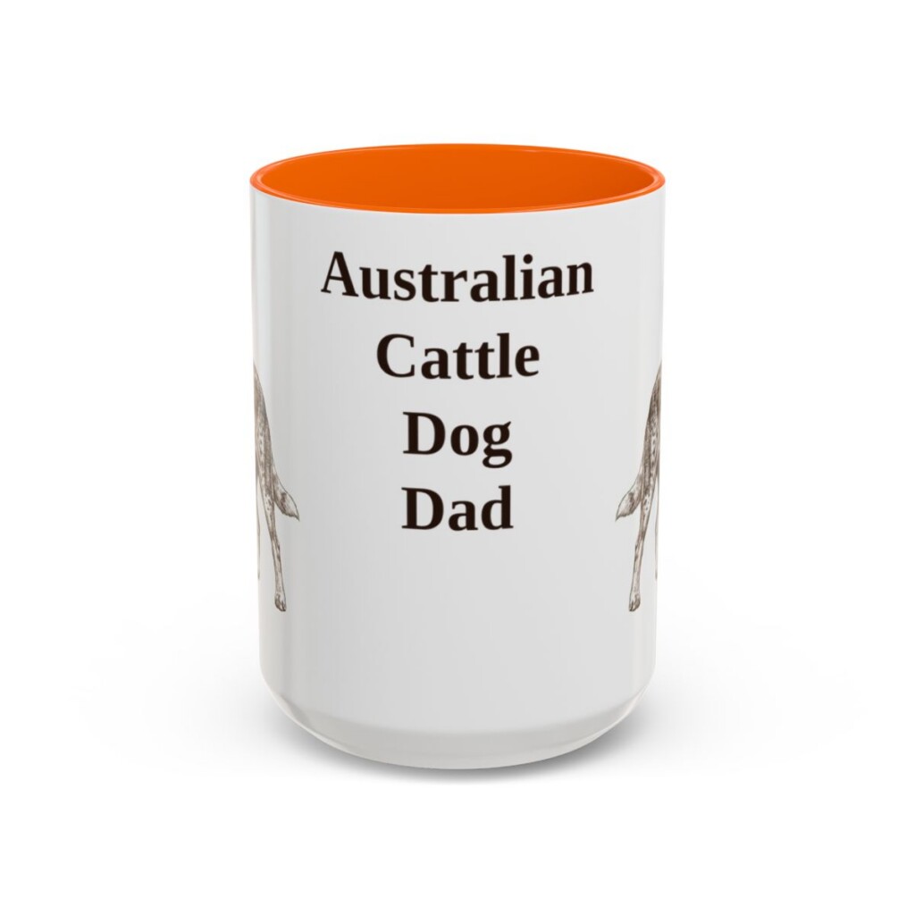 australian-cattle-dog-mug-dad-orange-3 15oz Australian Cattle Dog Dog Dad Mug, Vintage Sketch Coffee Mug, Dog Dad Gift
