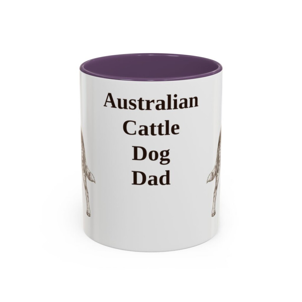 11oz Australian Cattle Dog Dog Dad Mug, Vintage Sketch Coffee Mug, Dog Dad Gift