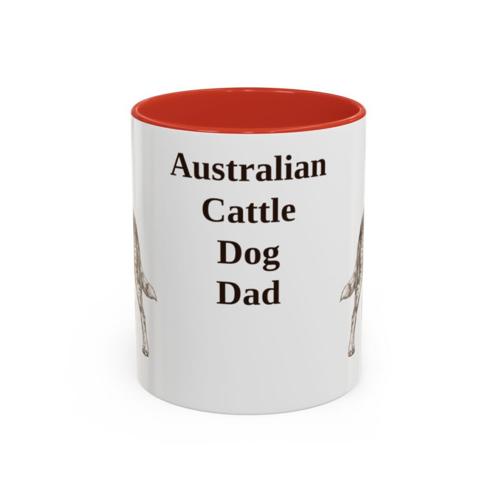 11oz Australian Cattle Dog Dog Dad Mug, Vintage Sketch Coffee Mug, Dog Dad Gift