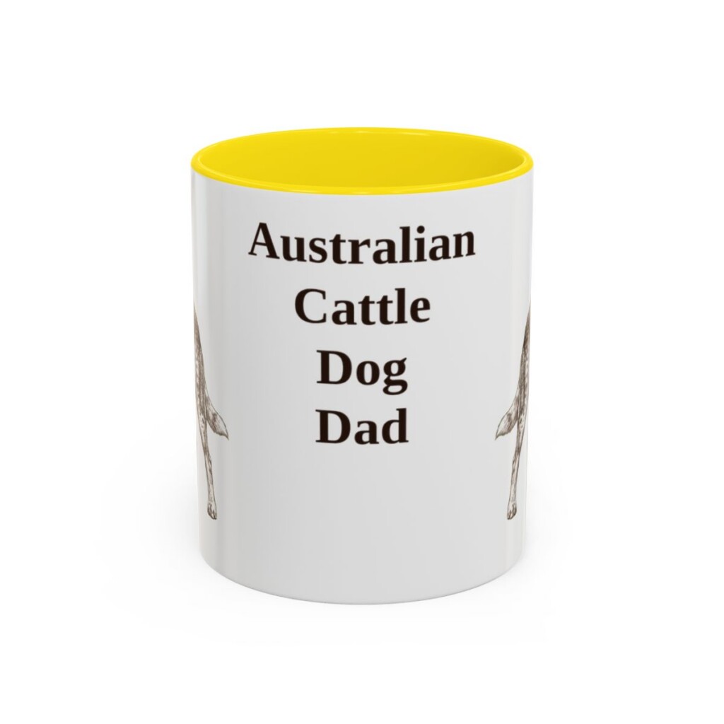 11oz Australian Cattle Dog Dog Dad Mug, Vintage Sketch Coffee Mug, Dog Dad Gift