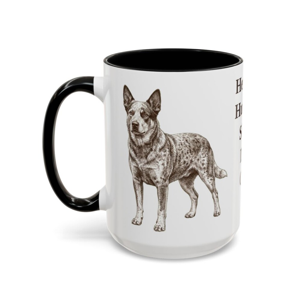 15oz Funny Australian Cattle Dog Mug, Herding Humans Since Day One, Vintage Dog Coffee Mug, Dog Lover Gift