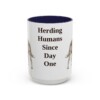 15oz Funny Australian Cattle Dog Mug, Herding Humans Since Day One, Vintage Dog Coffee Mug, Dog Lover Gift