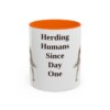 australian-cattle-dog-mug-humor-orange-1 11oz Funny Australian Cattle Dog Mug, Herding Humans Since Day One, Vintage Dog Coffee Mug, Dog Lover Gift