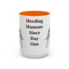 15oz Funny Australian Cattle Dog Mug, Herding Humans Since Day One, Vintage Dog Coffee Mug, Dog Lover Gift