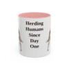 australian-cattle-dog-mug-humor-pink-1 11oz Funny Australian Cattle Dog Mug, Herding Humans Since Day One, Vintage Dog Coffee Mug, Dog Lover Gift