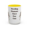 15oz Funny Australian Cattle Dog Mug, Herding Humans Since Day One, Vintage Dog Coffee Mug, Dog Lover Gift