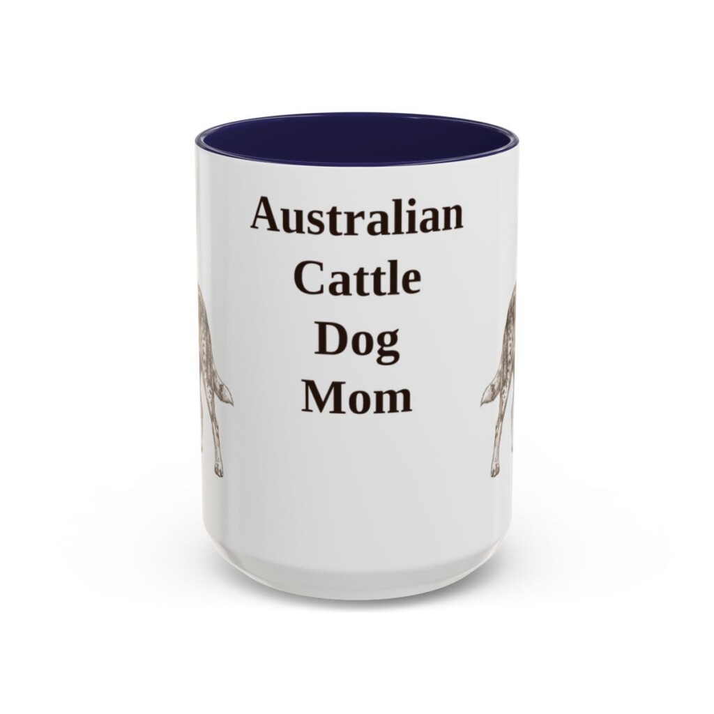 15oz Australian Cattle Dog Dog Mom Mug, Vintage Sketch Coffee Mug, Dog Mom Gift