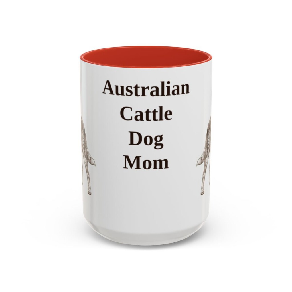 15oz Australian Cattle Dog Dog Mom Mug, Vintage Sketch Coffee Mug, Dog Mom Gift