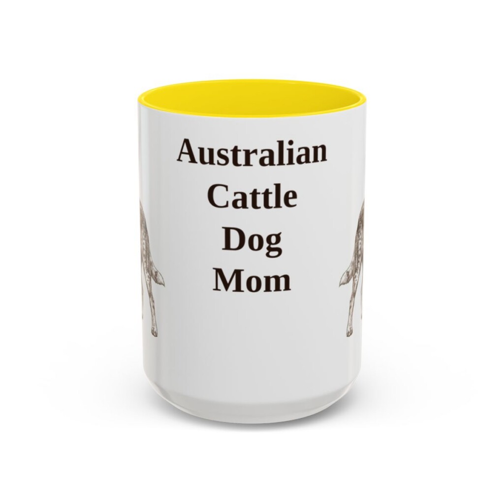 15oz Australian Cattle Dog Dog Mom Mug, Vintage Sketch Coffee Mug, Dog Mom Gift