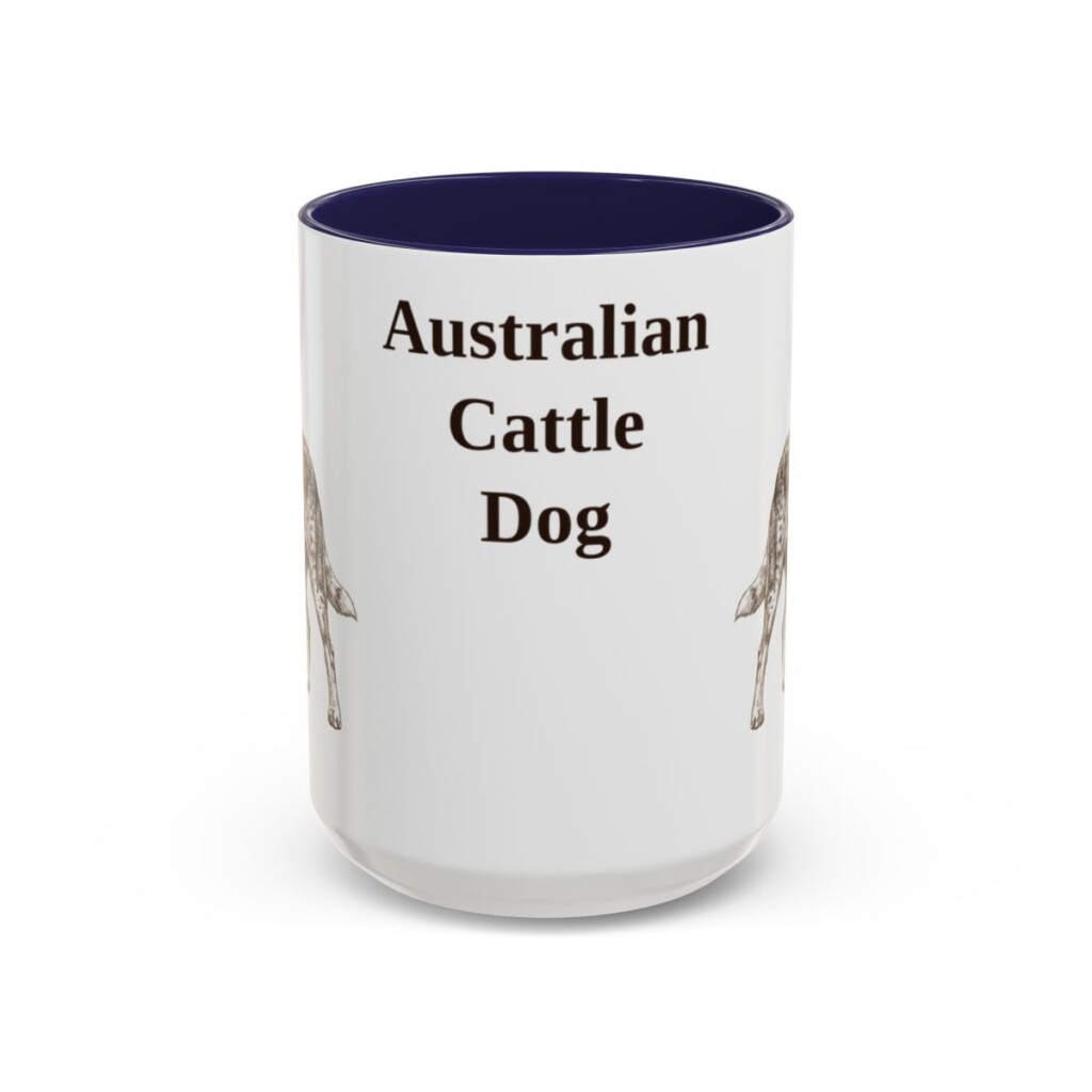 15oz Australian Cattle Dog Mug, Vintage Dog Portrait Coffee Mug, Dog Lover Gift