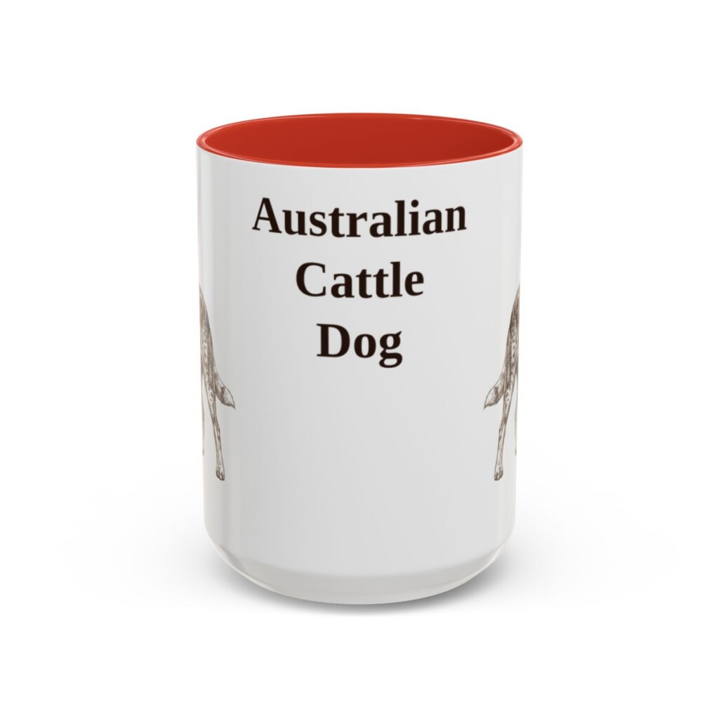 15oz Australian Cattle Dog Mug, Vintage Dog Portrait Coffee Mug, Dog Lover Gift