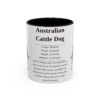 11oz Australian Cattle Dog Mug, Illustrated Dog Breed Facts Coffee Mug, Vintage Dog Keepsake Gift