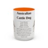 australian-cattle-dog-mug-writeup-orange-3 15oz Australian Cattle Dog Mug, Illustrated Dog Breed Facts Coffee Mug, Vintage Dog Keepsake Gift