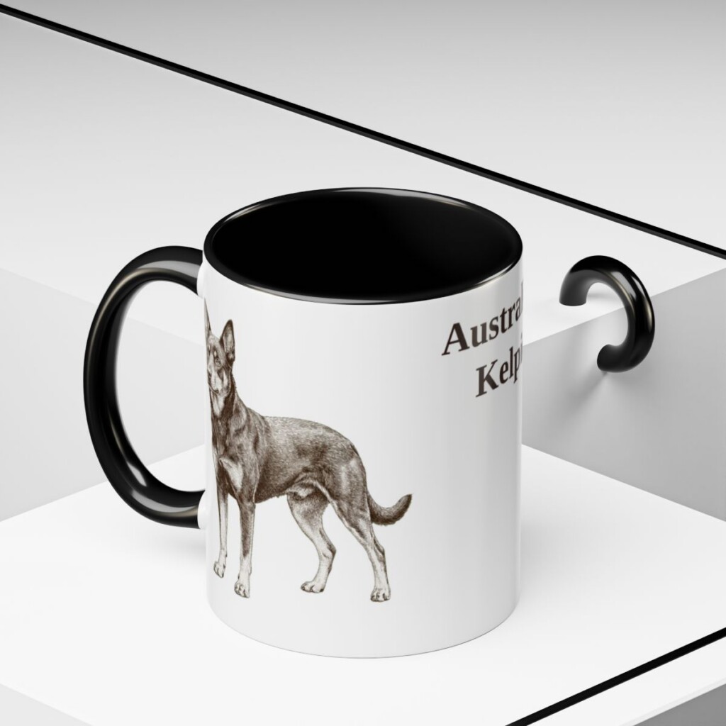 11oz Australian Kelpie Mug, Vintage Dog Portrait Coffee Mug, Dog Lover Gift