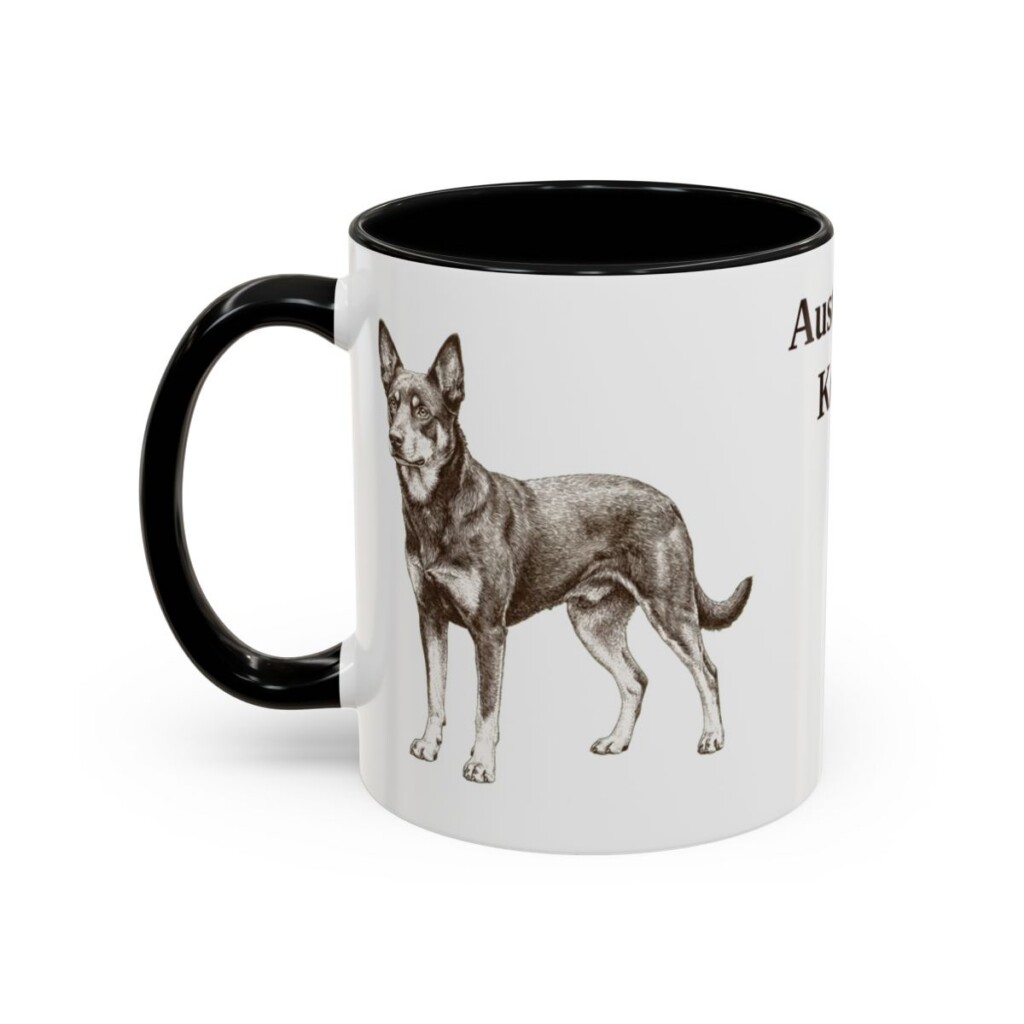 11oz Australian Kelpie Mug, Vintage Dog Portrait Coffee Mug, Dog Lover Gift
