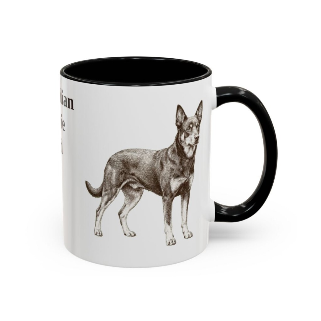 11oz Australian Kelpie Dog Dad Mug, Vintage Sketch Coffee Mug, Dog Dad Gift