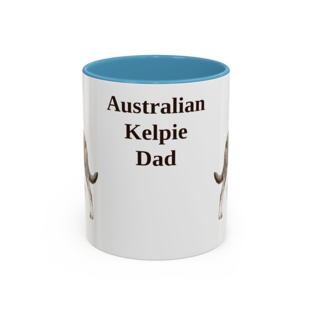 11oz Australian Kelpie Dog Dad Mug, Vintage Sketch Coffee Mug, Dog Dad Gift
