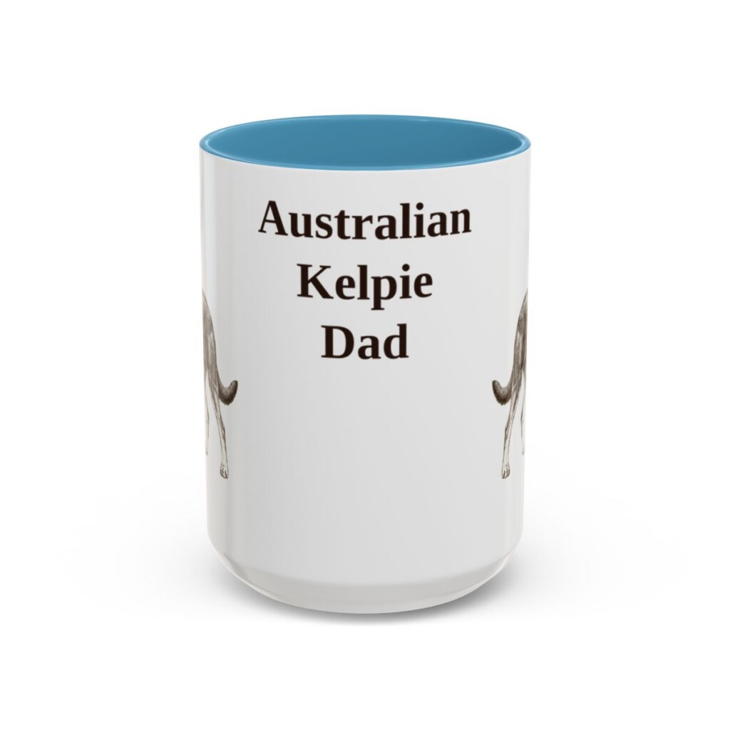 15oz Australian Kelpie Dog Dad Mug, Vintage Sketch Coffee Mug, Dog Dad Gift