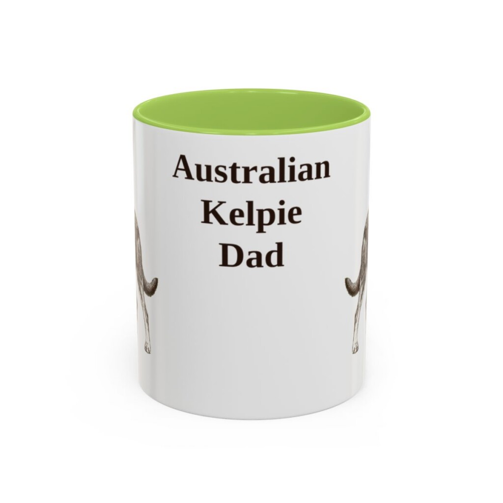 11oz Australian Kelpie Dog Dad Mug, Vintage Sketch Coffee Mug, Dog Dad Gift