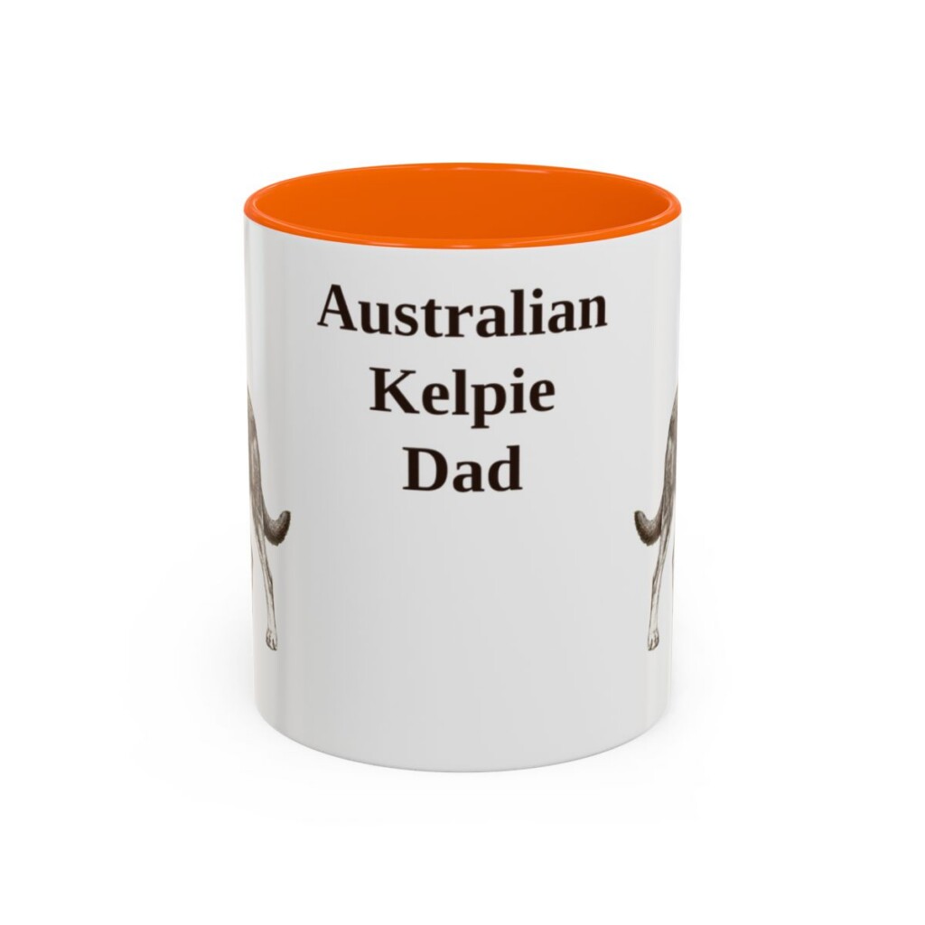 11oz Australian Kelpie Dog Dad Mug, Vintage Sketch Coffee Mug, Dog Dad Gift