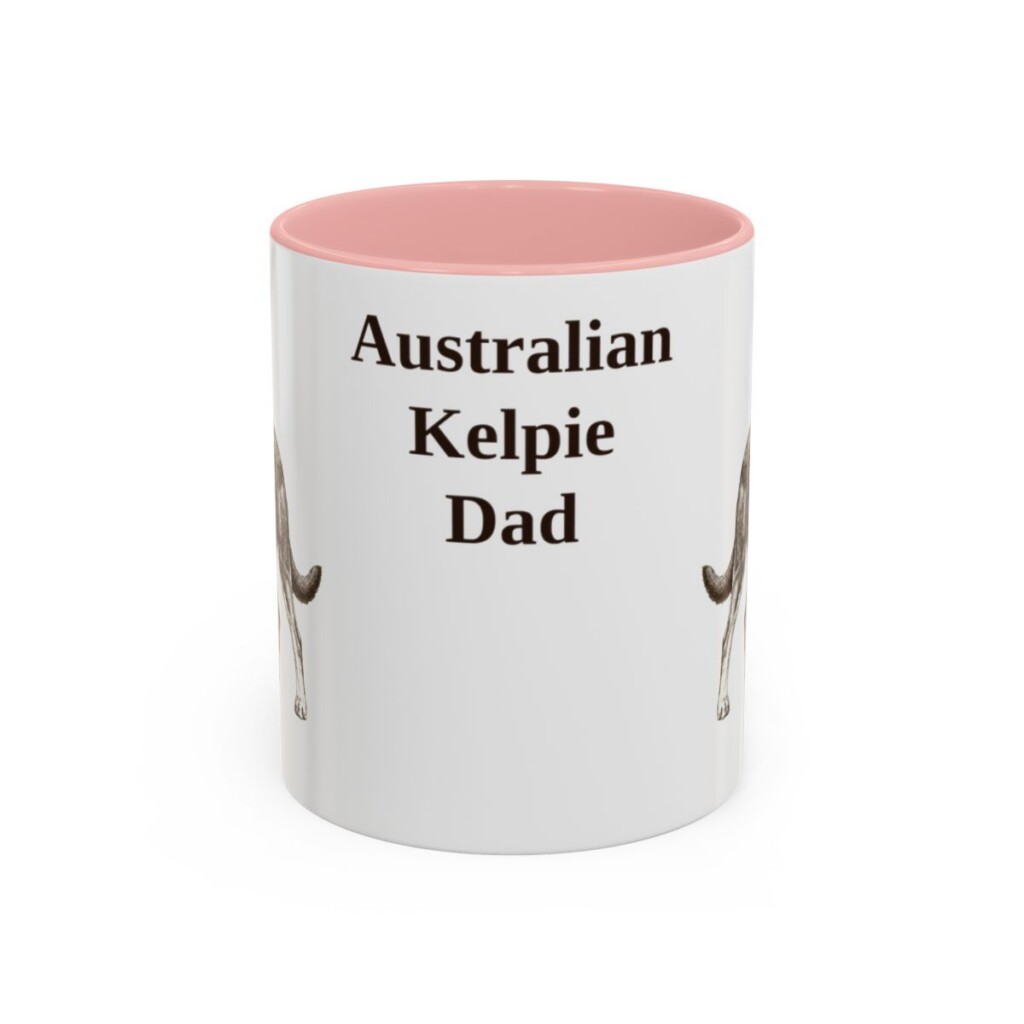11oz Australian Kelpie Dog Dad Mug, Vintage Sketch Coffee Mug, Dog Dad Gift